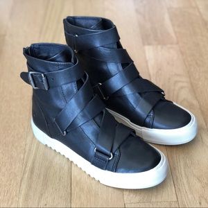 Frye Gia Moto High Top Sneaker Black 7.5